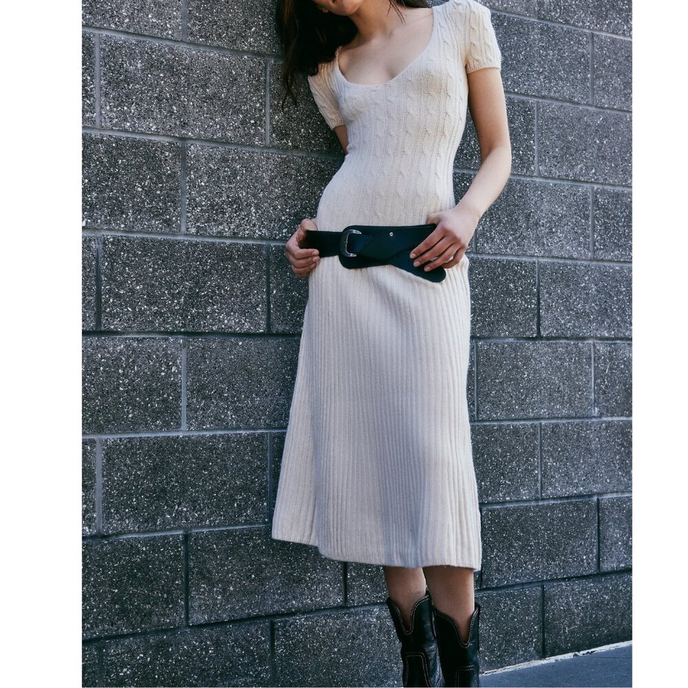 FREE PEOPLE Madsen Midi Dress / Oatmilk - Picture 8 of 10